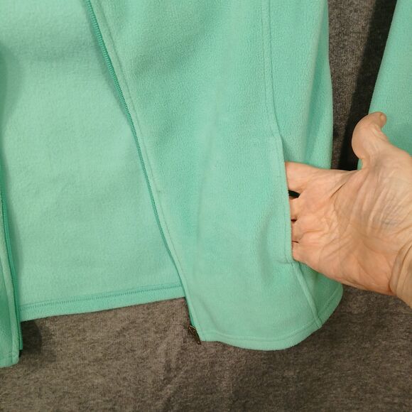 Talbots Quilt Detail Fleece Full Zip Jacket Women's Petite Small Green - Picture 5 of 12